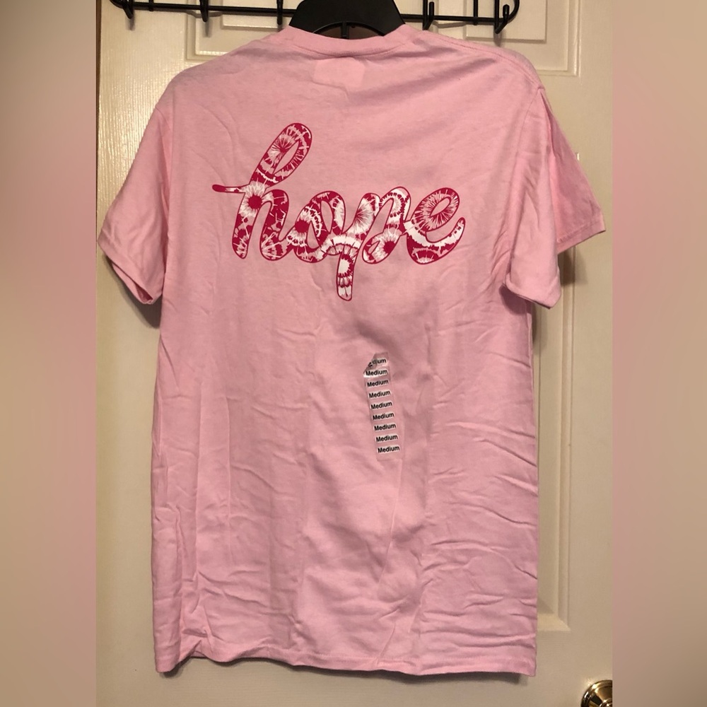 Breast Cancer Awareness short sleeve pink T-shirt, new with tags NWT Size Medium - Picture 4 of 5